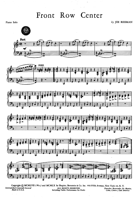 Produktbild zu: Front Row Center Popular Standard