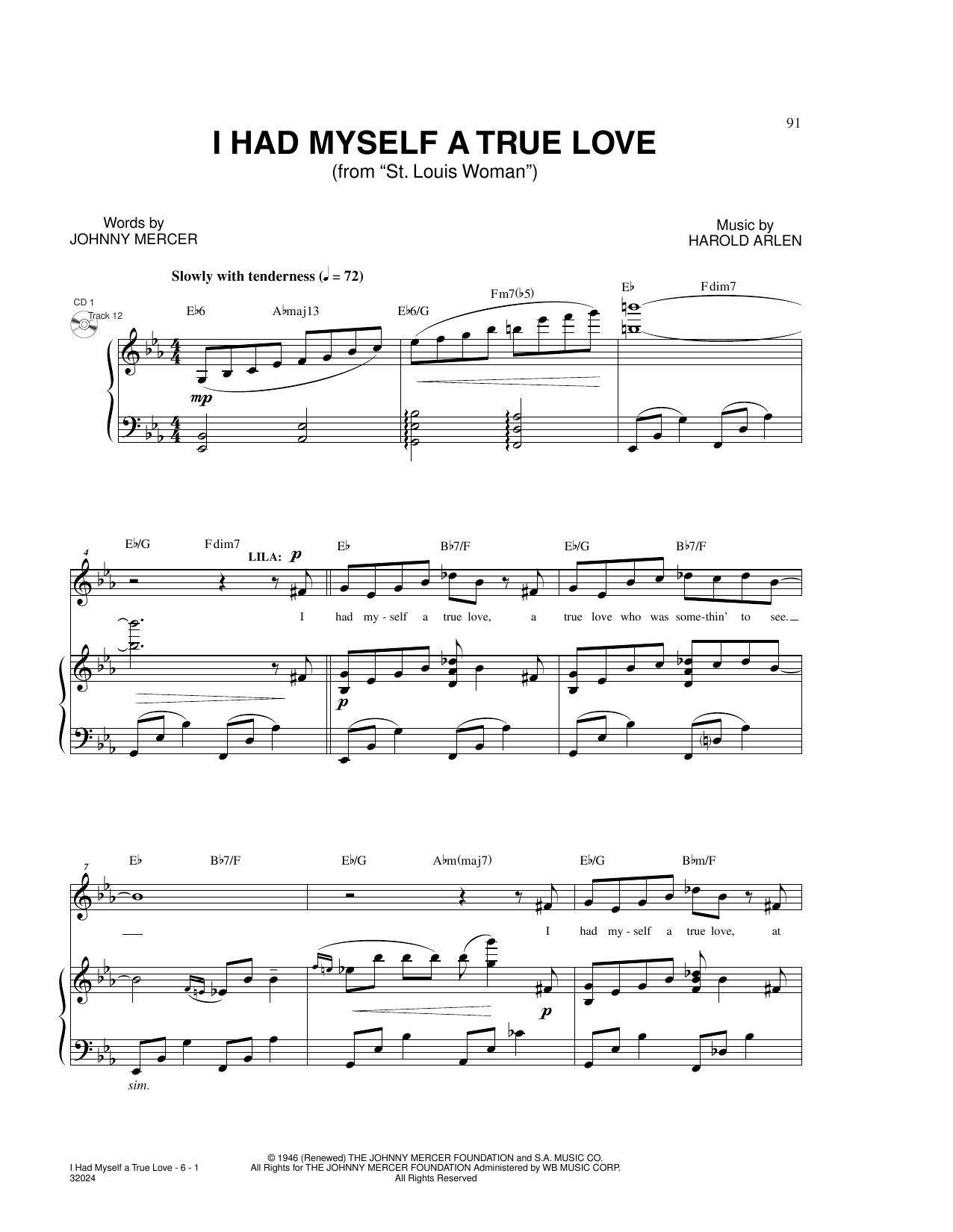 Produktbild zu: I Had Myself A True Love (from St. Louis Woman)