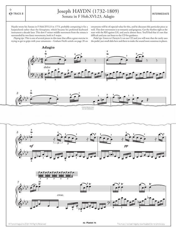 gallery: Adagio (from 'Sonata in F Hob XVI:23'), Joseph Haydn, Klavier