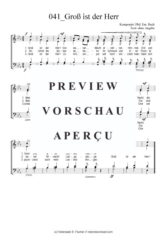 Product picture to: Groß ist der Herr Phil. Em. Bach 