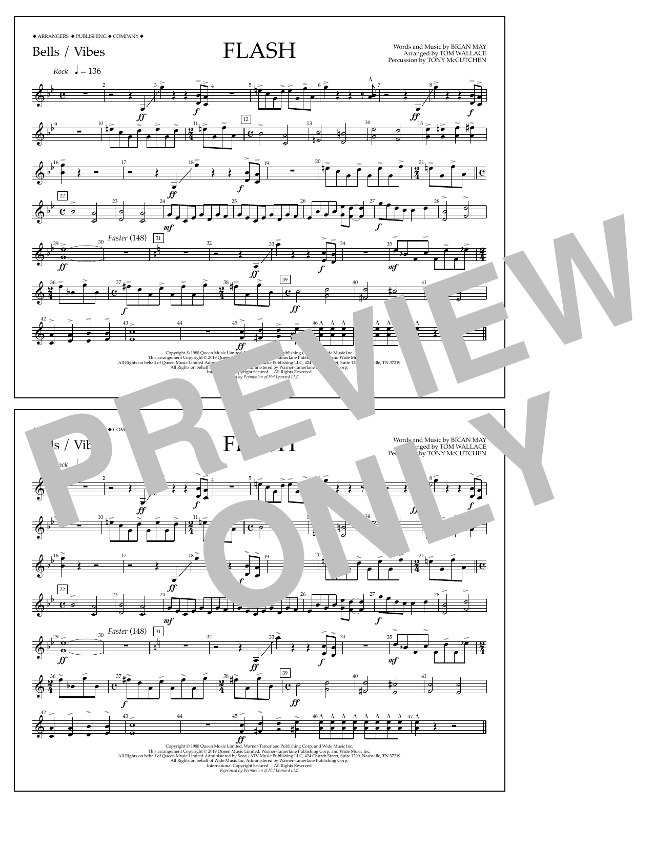 Product picture to: Flash (arr. Tom Wallace) - Bells/Vibes