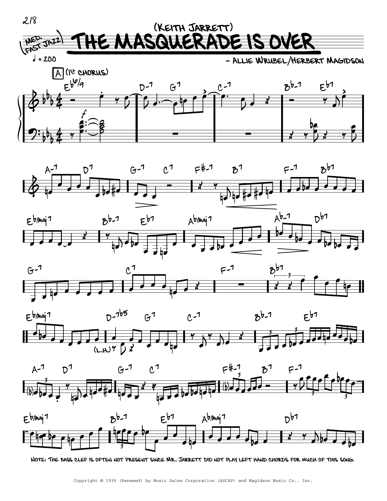 Produktbild zu: The Masquerade Is Over (solo only)