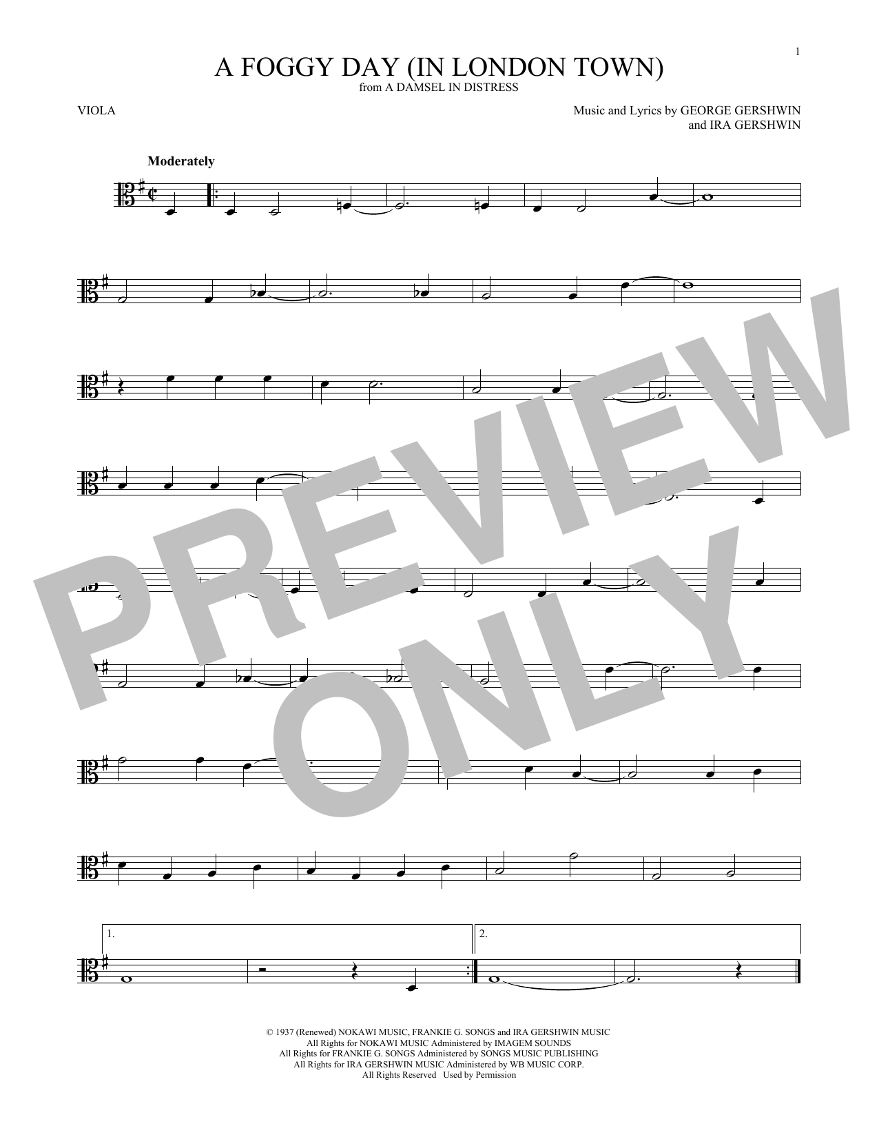 Product gallery: Page 1 of 1 A Foggy Day (In London Town), George Gershwin