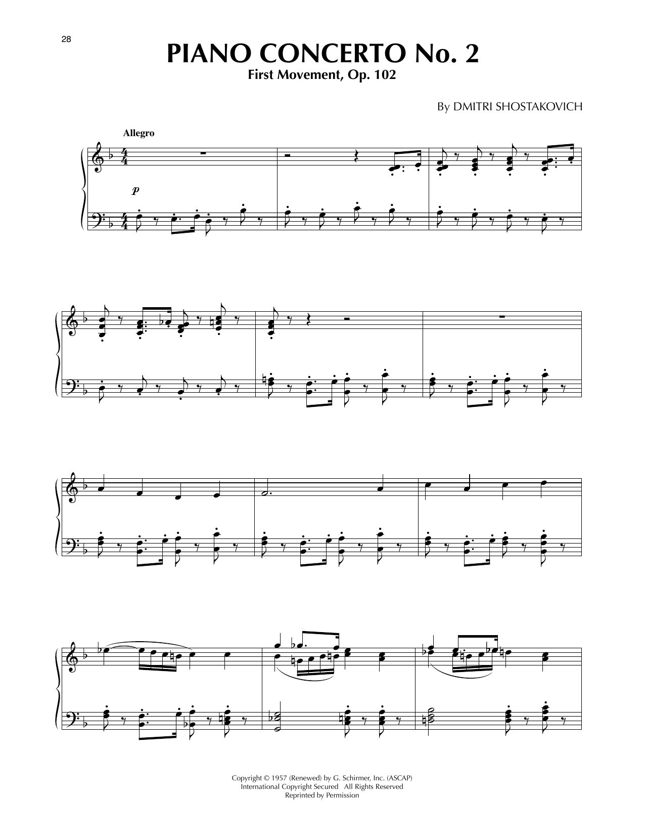 Product picture to: Piano Concerto No. 2, First Movement, Op. 102 (from Fantasia 2000)
