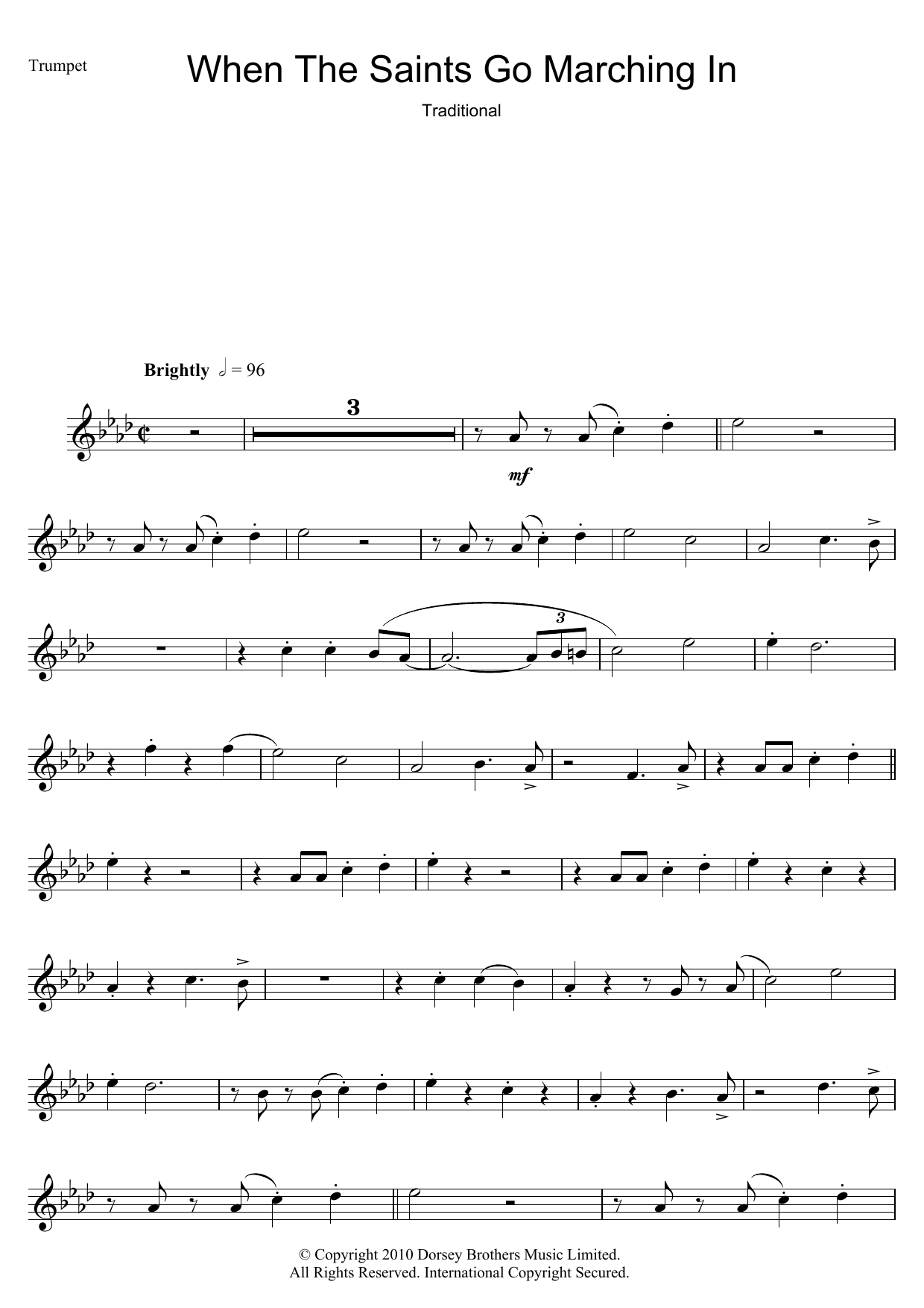 Produktgalerie: Seite 1 von 1 When The Saints Go Marching In, African-American Spiritual, Trompete