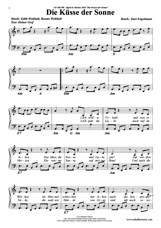 Produktbild zu: Die Küsse der Sonne Sigrid & Marina 