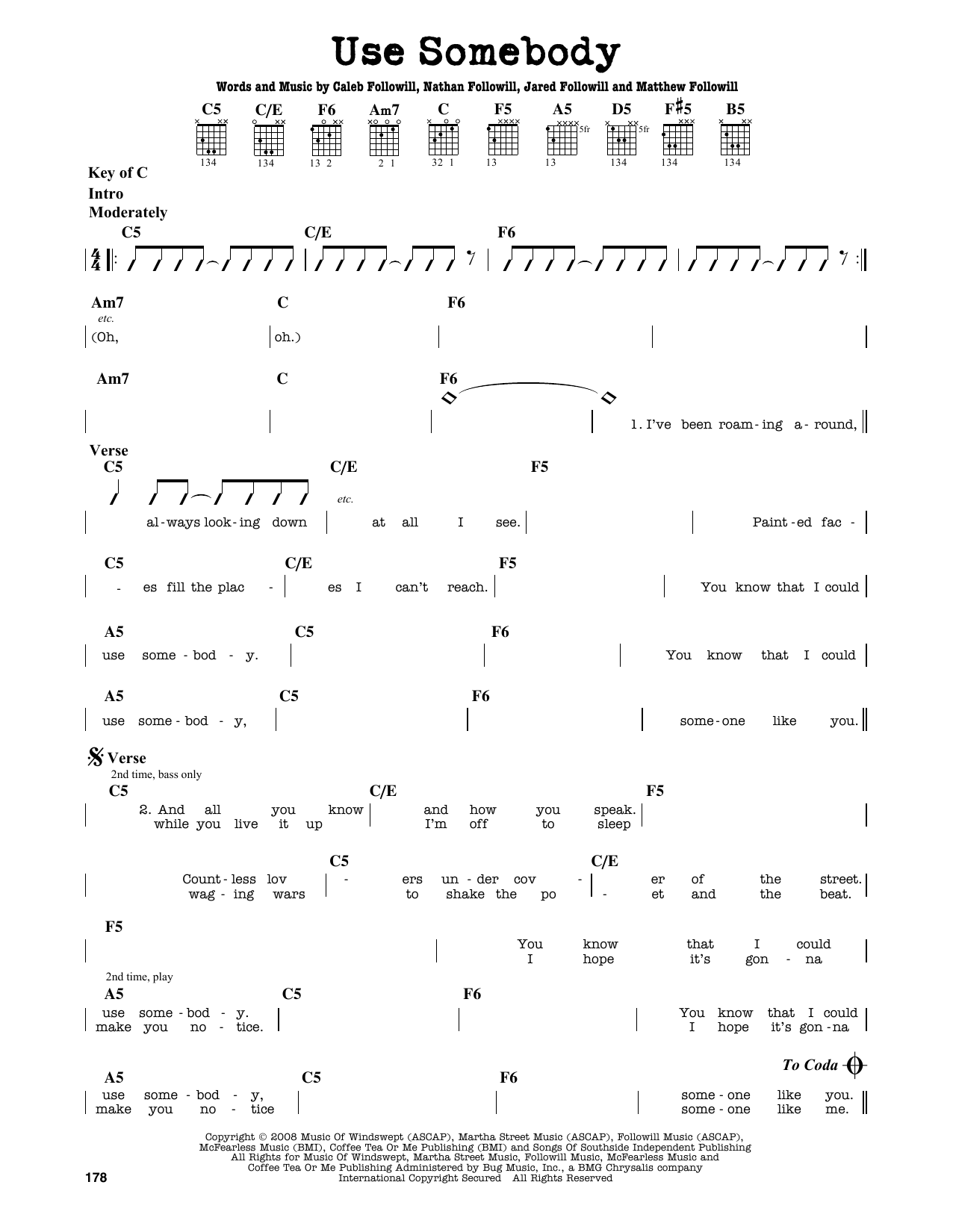 Produktgalerie: Seite 1 von 1 Use Somebody, Kings Of Leon, Gitarre
