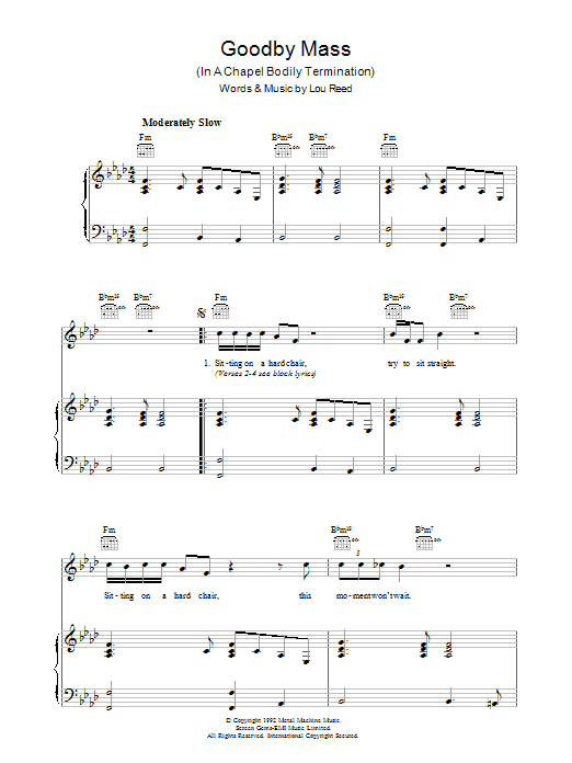 Produktgalerie: Seite 1 von 1 Goodby Mass, Lou Reed, Gesang, Gitarre, Klavier