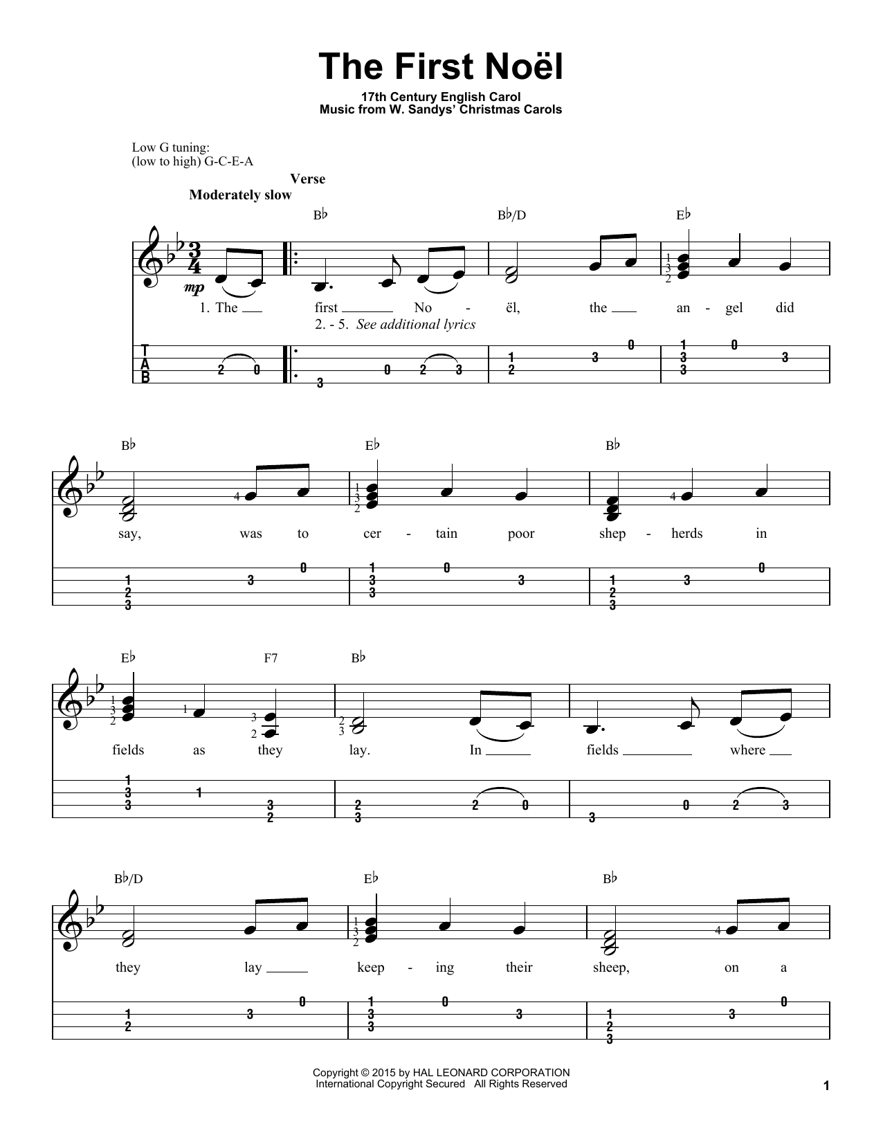 Product gallery: Page 1 of 1 The First Noel, W. Sandys' Christmas Carols
