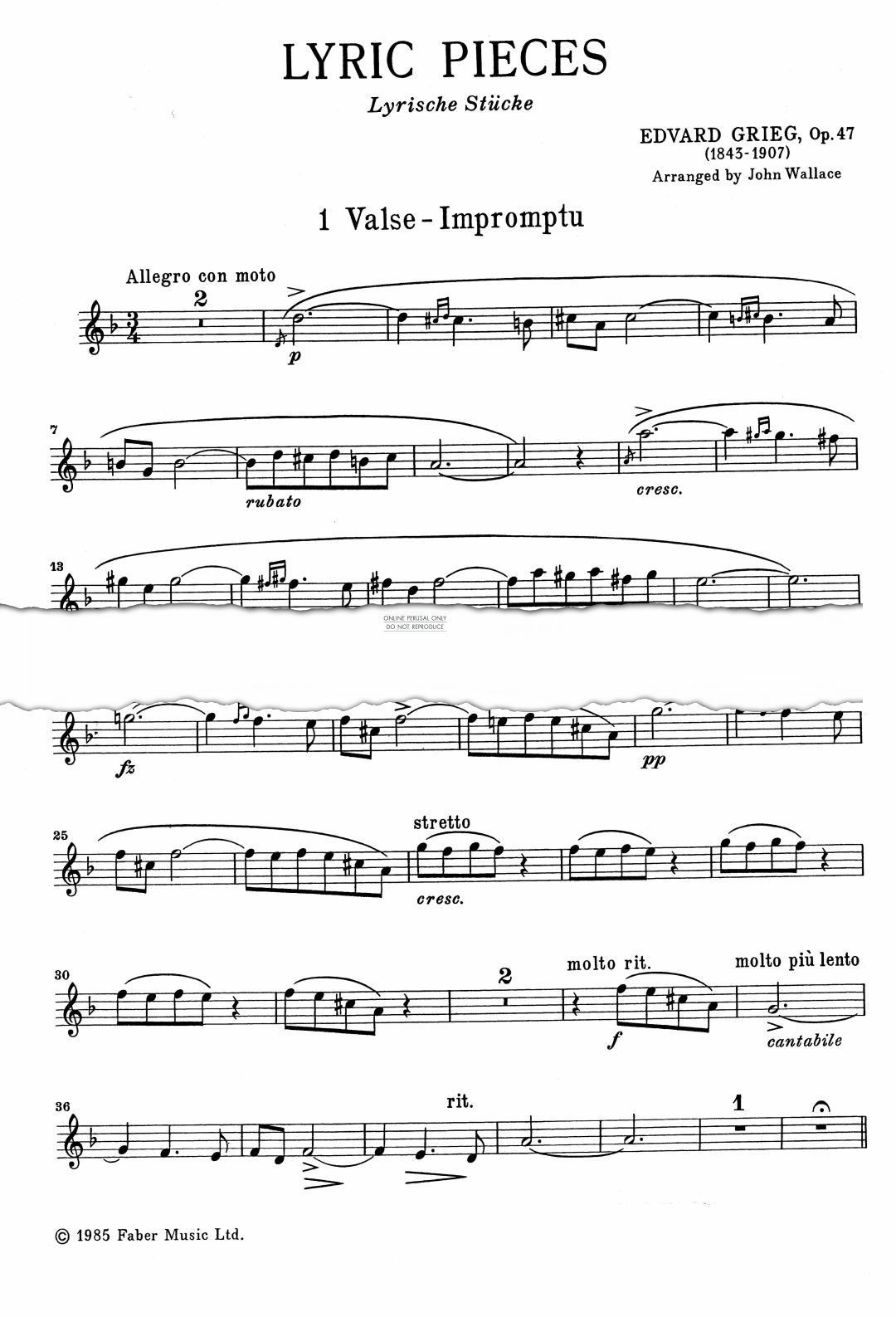 Produktgalerie: Seite 1 von 1 Lyric Pieces Op.47, Edvard Grieg, Trompete