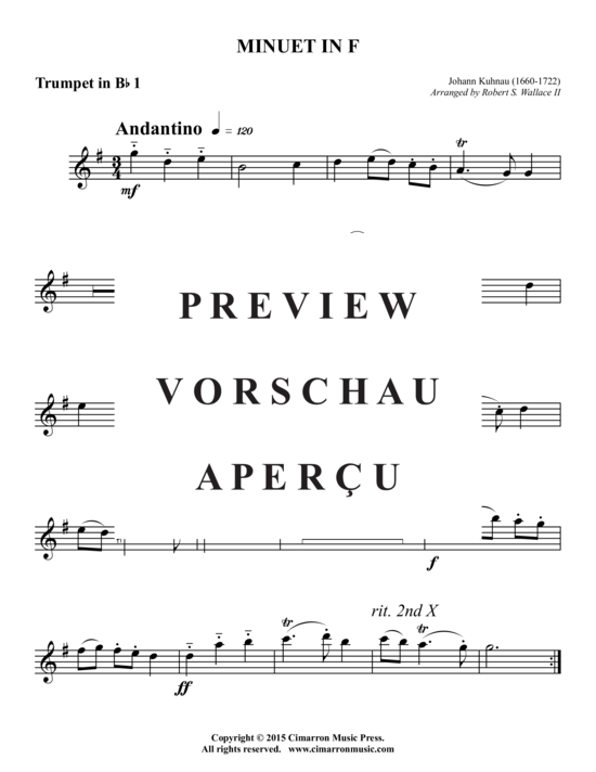 Produktgalerie: Seite 3 von 7 Minuet in F , , (Blechbläserquintett)
