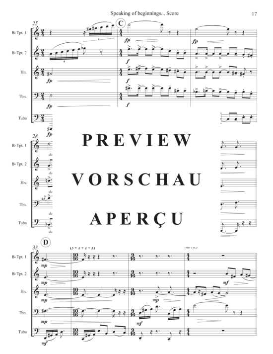 Produktgalerie: Seite 19 von 21 Speaking of Beginnings... , , (Blechbläser Quintett)