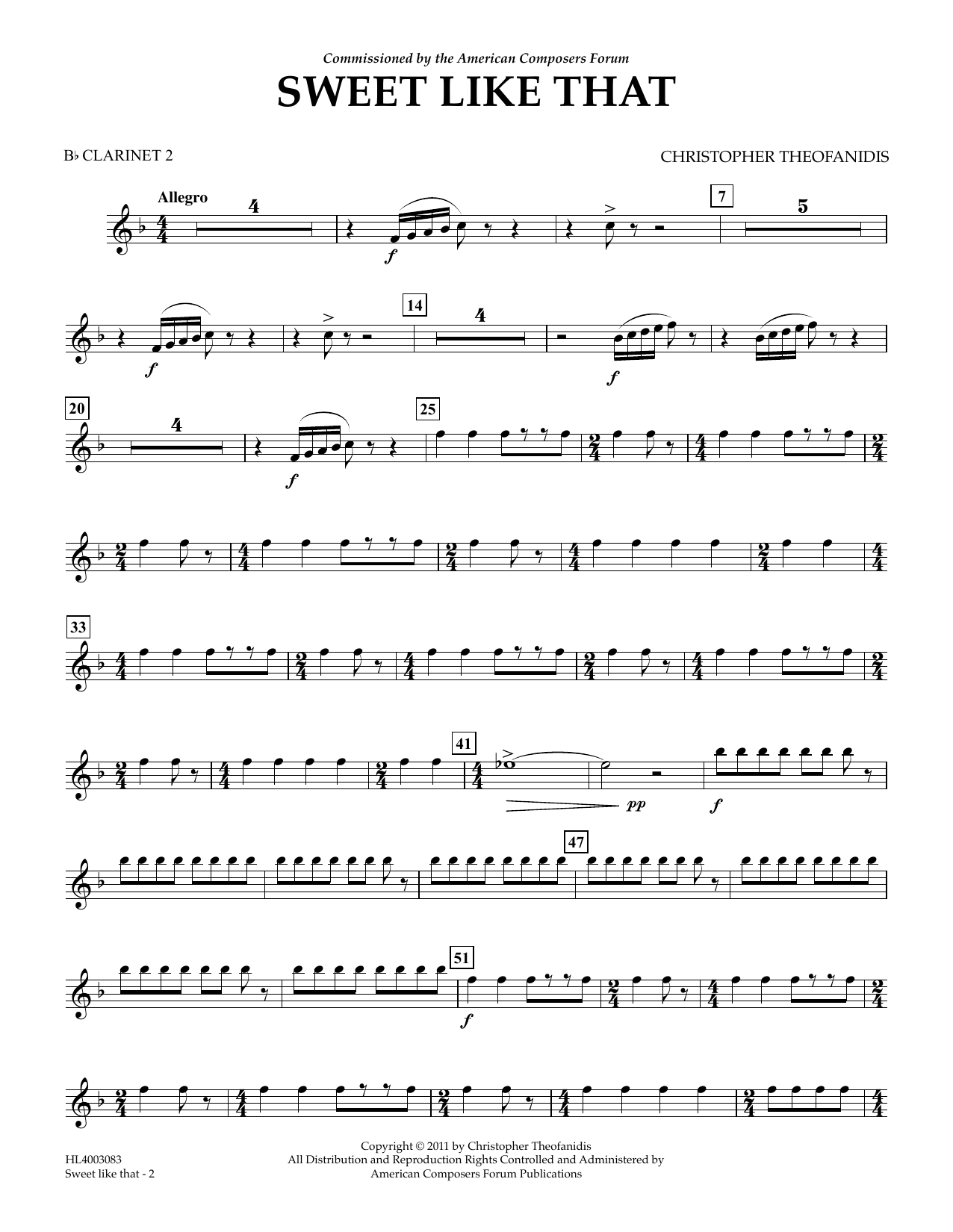 Produktgalerie: Seite 1 von 1 Sweet like that - Bb Clarinet 2, Christopher Theofanidis, Ensemble