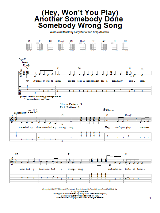 Produktbild zu: (Hey, Won't You Play) Another Somebody Done Somebody Wrong Song