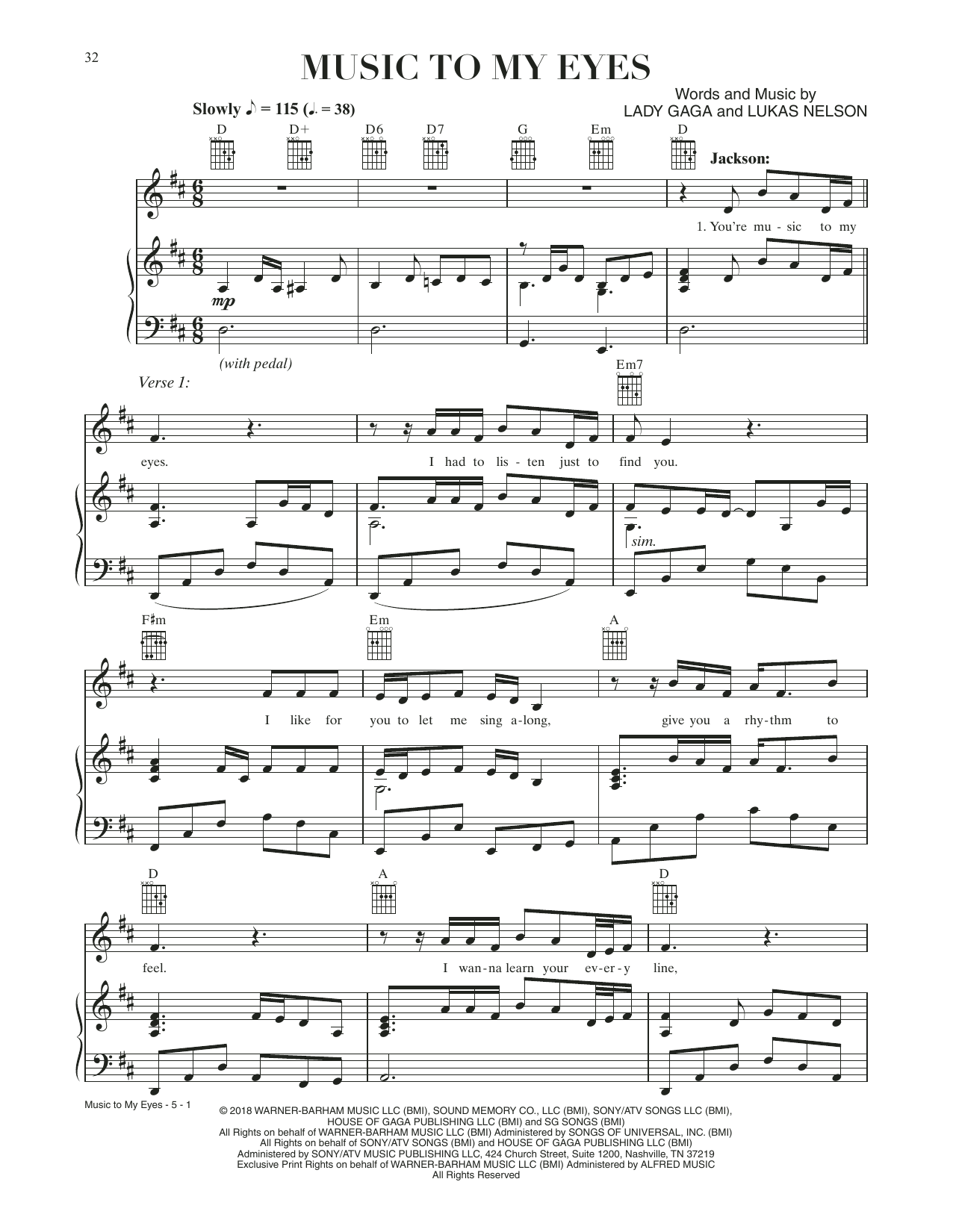Produktbild zu: Music To My Eyes (from A Star Is Born)