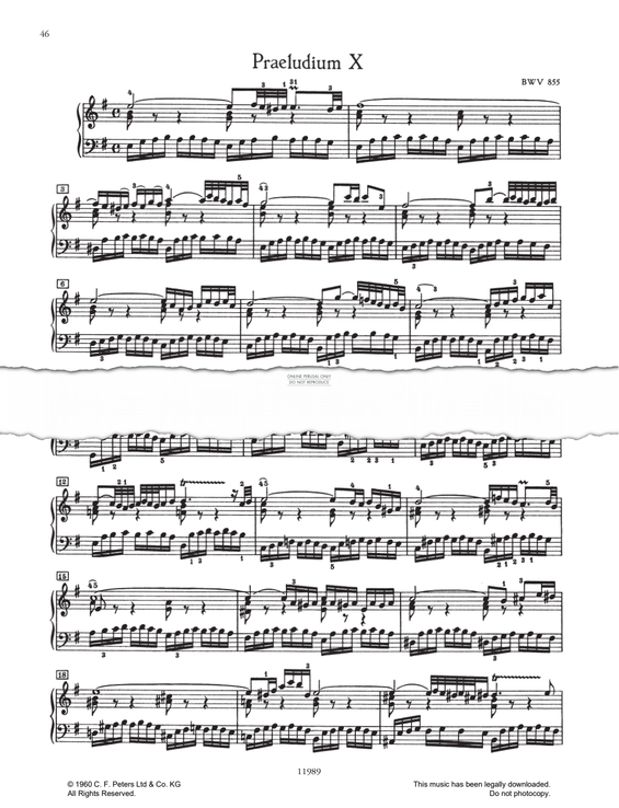 Produktbild zu: Prelude And Fugue No.10 in E minor, BWV 855 (from 'The Well-Tempered Klavier Book I')