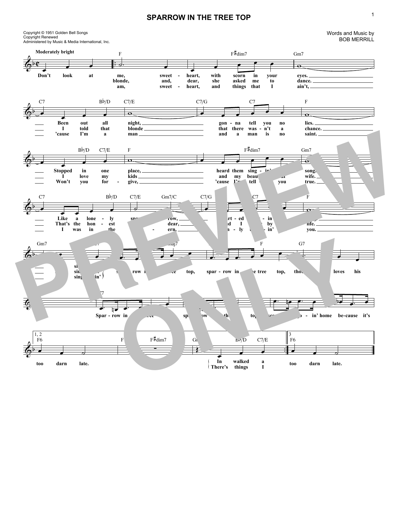 gallery: Sparrow In The Tree Top, Bob Merrill, Melodieinstrumente