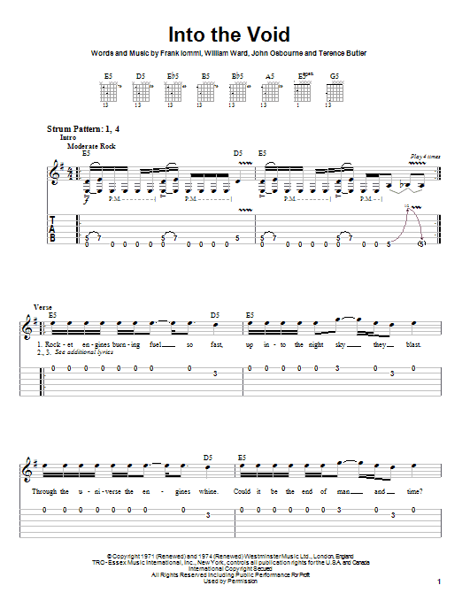 Produktgalerie: Seite 1 von 1 Into The Void, Black Sabbath, Gitarre