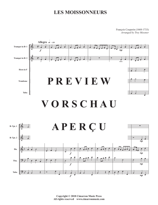 Produktgalerie: Seite 3 von 11 Les Moissonneurs , , (Blechbläser Quintett)