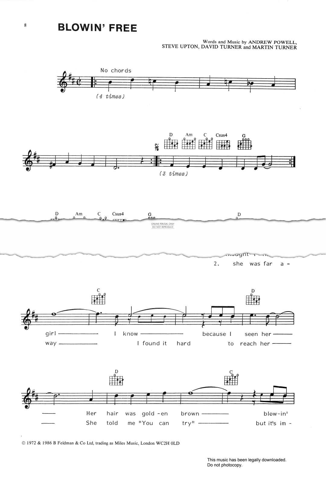 Product gallery: Page 1 of 1 Blowin' Free, Wishbone Ash
