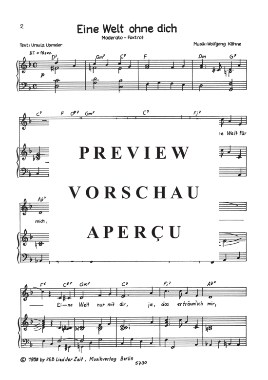 Product gallery: Page 5 of 21 Eine Welt ohne dich , , Piano and Voice