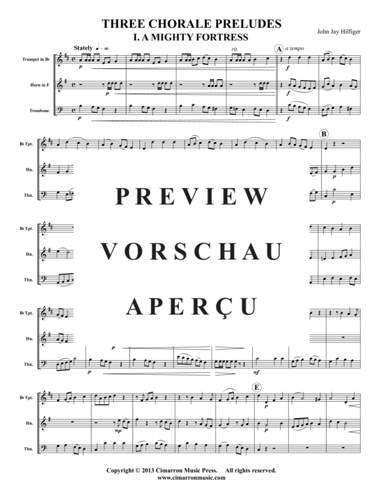 Produktgalerie: Seite 2 von 10 Drei Choral-Vorspiele , , (Trompete, Horn, Posaune)