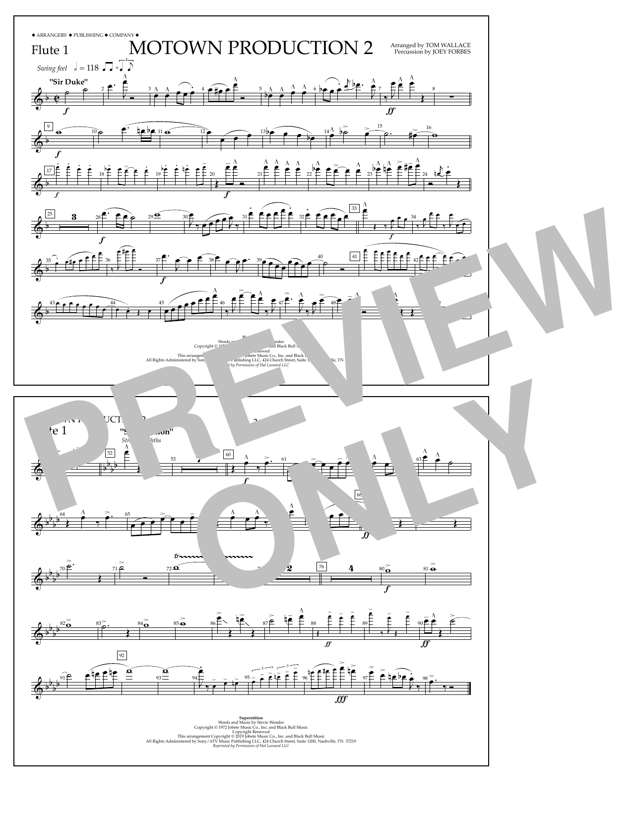 Produktbild zu: Motown Production 2 (arr. Tom Wallace) - Flute 1