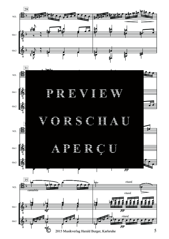 gallery: Prelude Opus 2 Nr.1, , Trio für 2 Gitarren und Violoncello