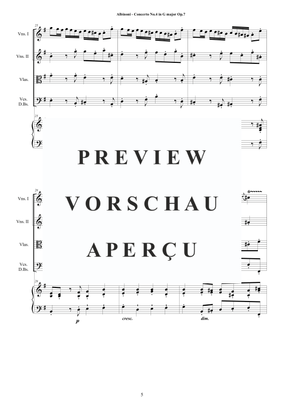 Product gallery: Page 6 of 11 Concerto No.4 in G-Dur Op.7, , String Ensemble and Harpsichord