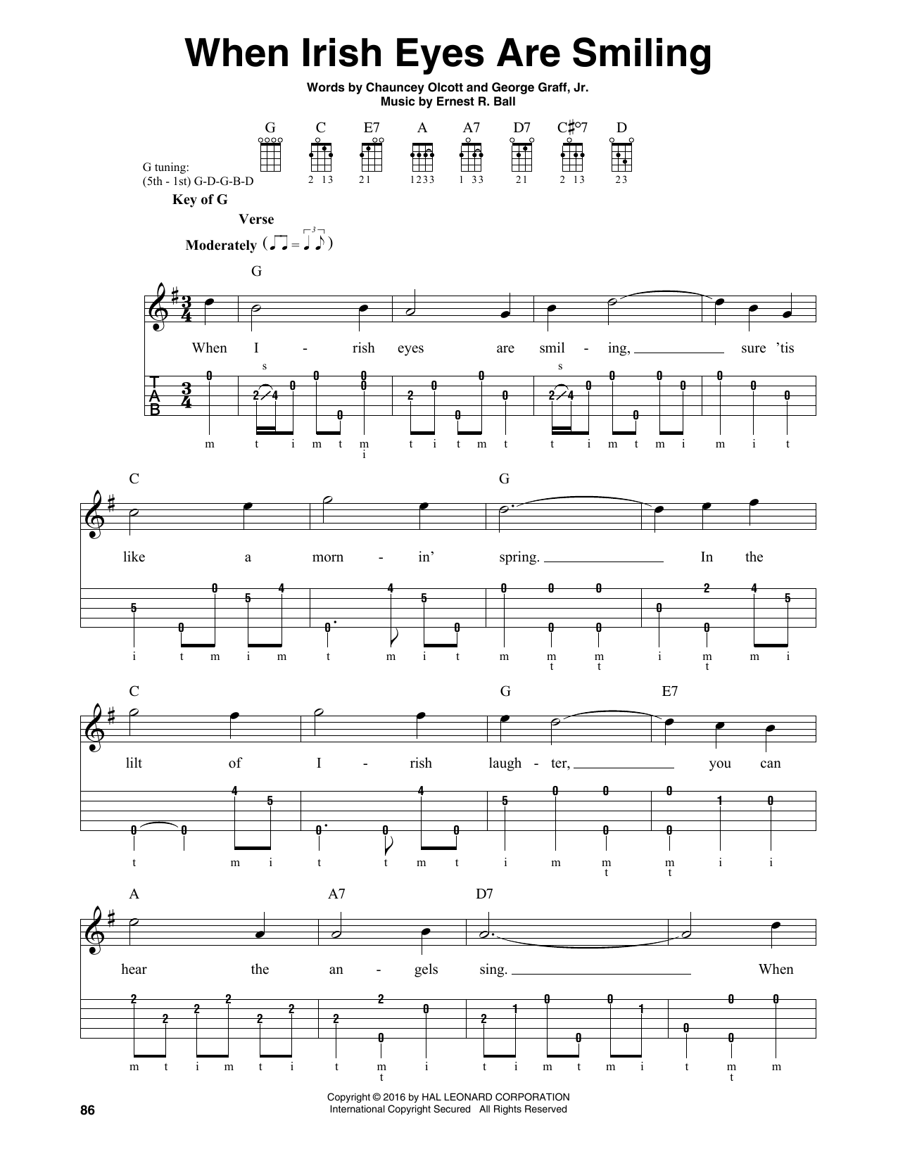 Produktgalerie: Seite 1 von 1 When Irish Eyes Are Smiling, Ernest R. Ball, Banjo