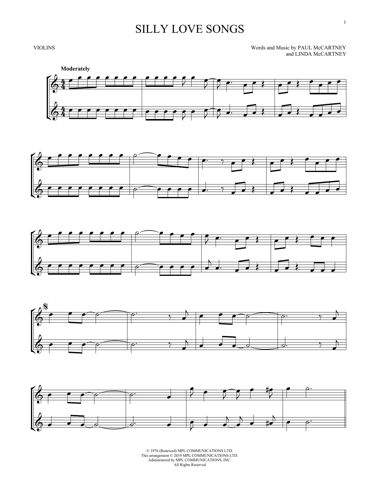 Product gallery: Page 1 of 1 Silly Love Songs, Wings