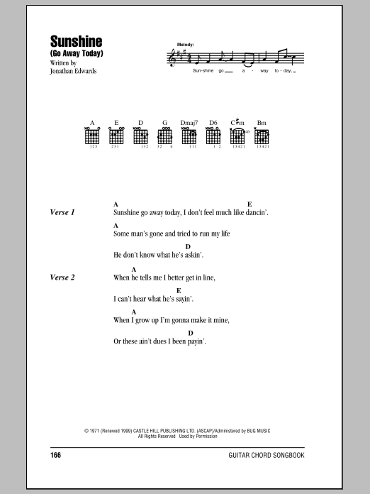 Produktgalerie: Seite 1 von 1 Sunshine (Go Away Today), Jonathan Edwards, Gitarre