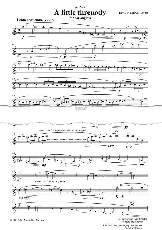 Produktgalerie: Seite 1 von 1 A Little Threnody, David Matthews, Horn