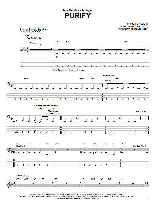 Produktgalerie: Seite 1 von 1 Purify, Metallica, E-Bass