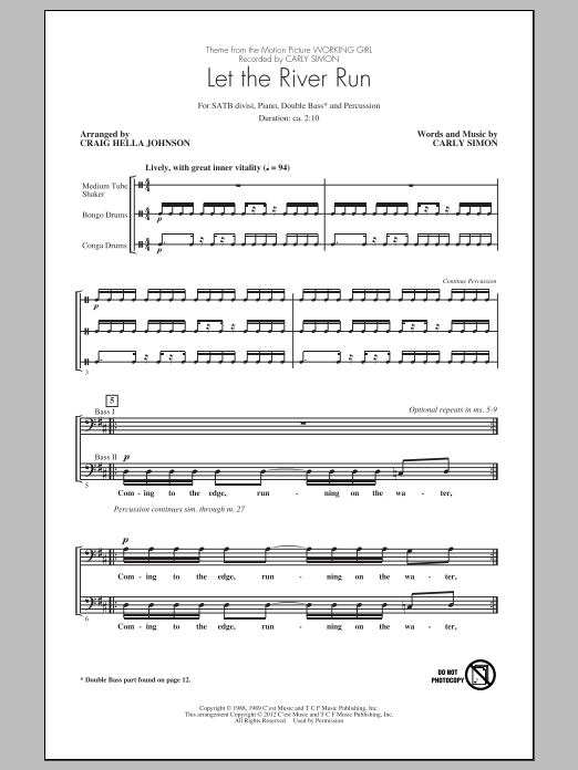 Product gallery: Page 1 of 1 Let The River Run (arr. Craig Hella Johnson), Carly Simon