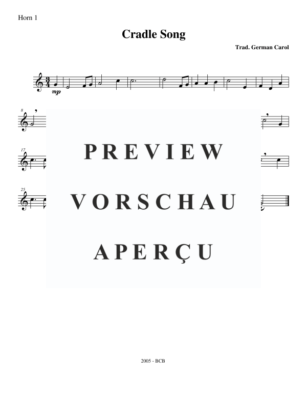 Produktgalerie: Seite 8 von 11 Cradle Song, , Blechbläser Quintett