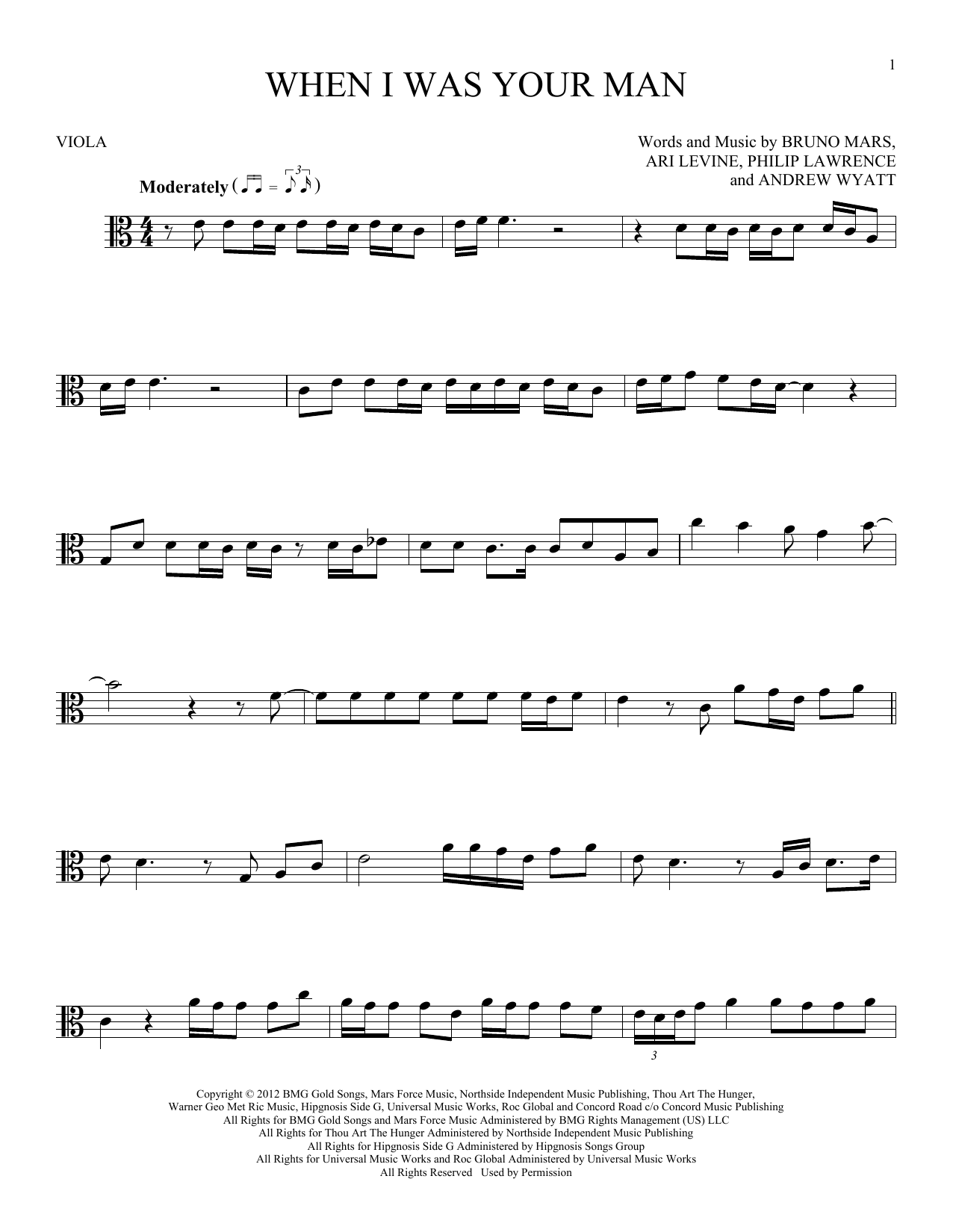 Product gallery: Page 1 of 1 When I Was Your Man, Bruno Mars