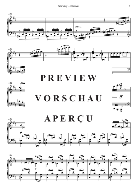 Product gallery: Page 9 of 10 February - Carnival - The Seasons, Op. 37b, No. 2 , , Piano Solo