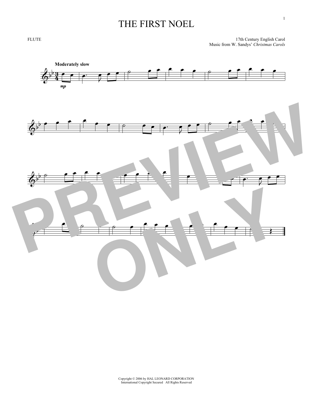 Product gallery: Page 1 of 1 The First Noel, W. Sandys' Christmas Carols