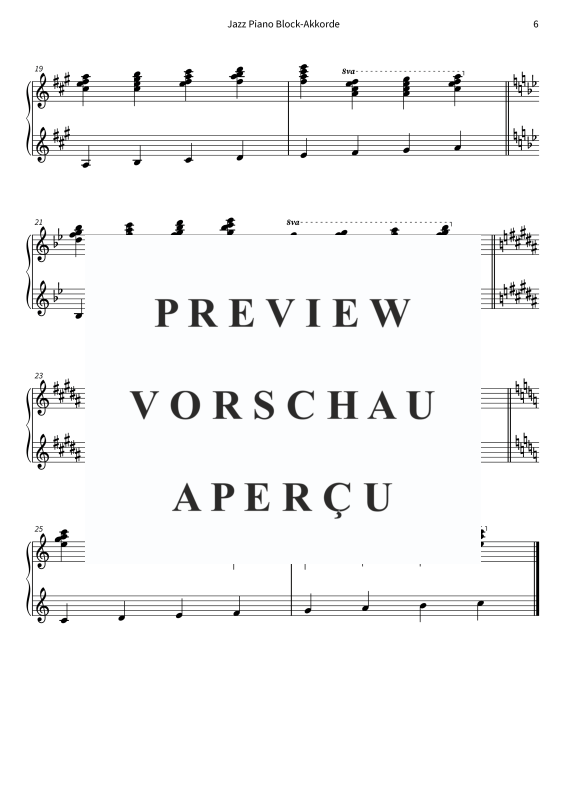 gallery: Jazz Piano Block-Akkorde - die inneren Harmonien im Jazz - 2. Etüde für den jungen Jazz-Pianisten, , (Klavier Solo)