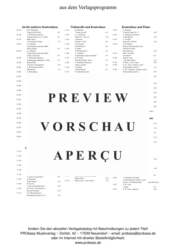Produktgalerie: Seite 10 von 11 Sonate Nr. 5 G-Dur, , Cello und Kontrabass