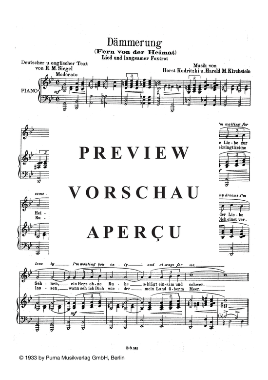 Produktgalerie: Seite 3 von 3 Dämmerung Fern von der Heimat, , Klavier und Gesang