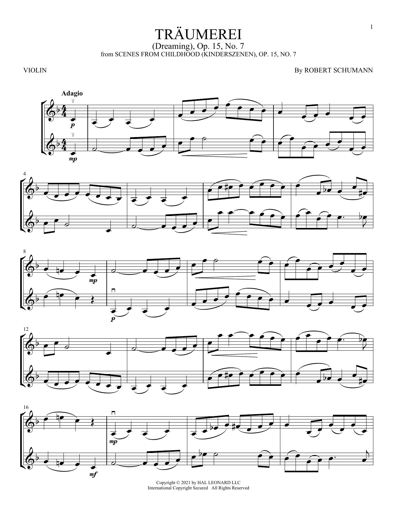 Product gallery: Page 1 of 1 Traumerei (Dreaming), Op. 15, No. 7, Robert Schumann