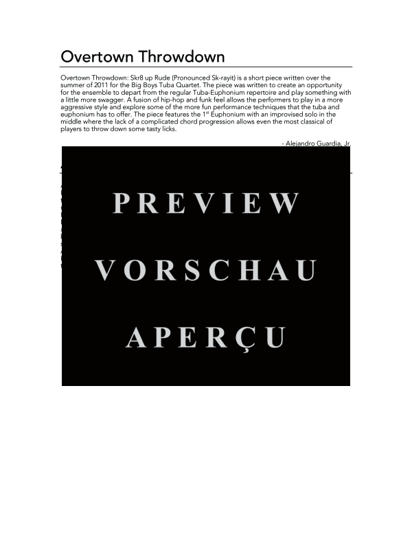 Product gallery: Page 4 of 11 Overtown Throwdown, , (Tuba Quartett EETT)