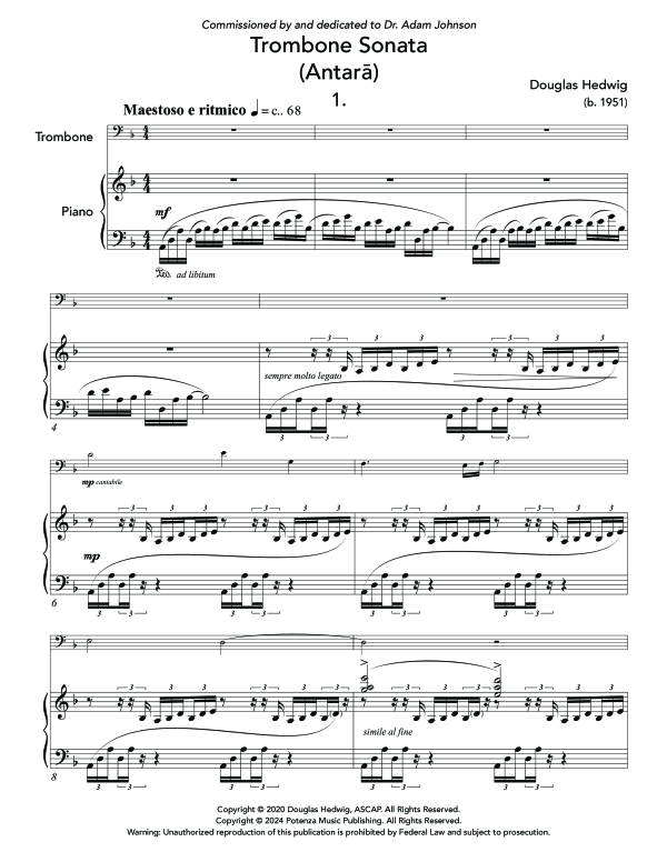 Product gallery: Page 1 of 11 Trombone Sonata (Antarä), , (trombone and piano)
