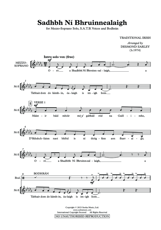 Produktgalerie: Seite 1 von 11 Sadhbh Ní Bhruinneallaigh, , Mezzo-Sopran Solo, Gemischter Chor und irische Trommel