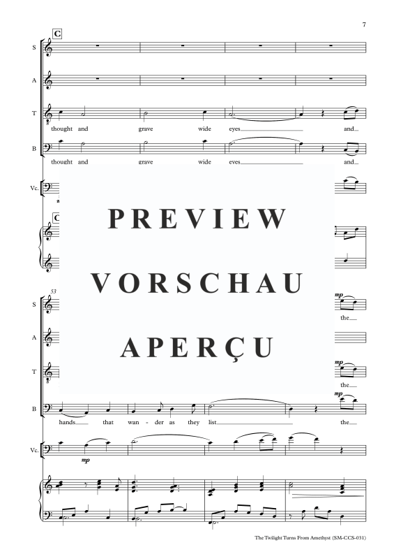 Produktgalerie: Seite 8 von 11 The Twilight turns from Amethyst, , Gemischter Chor, Cello und Klavier