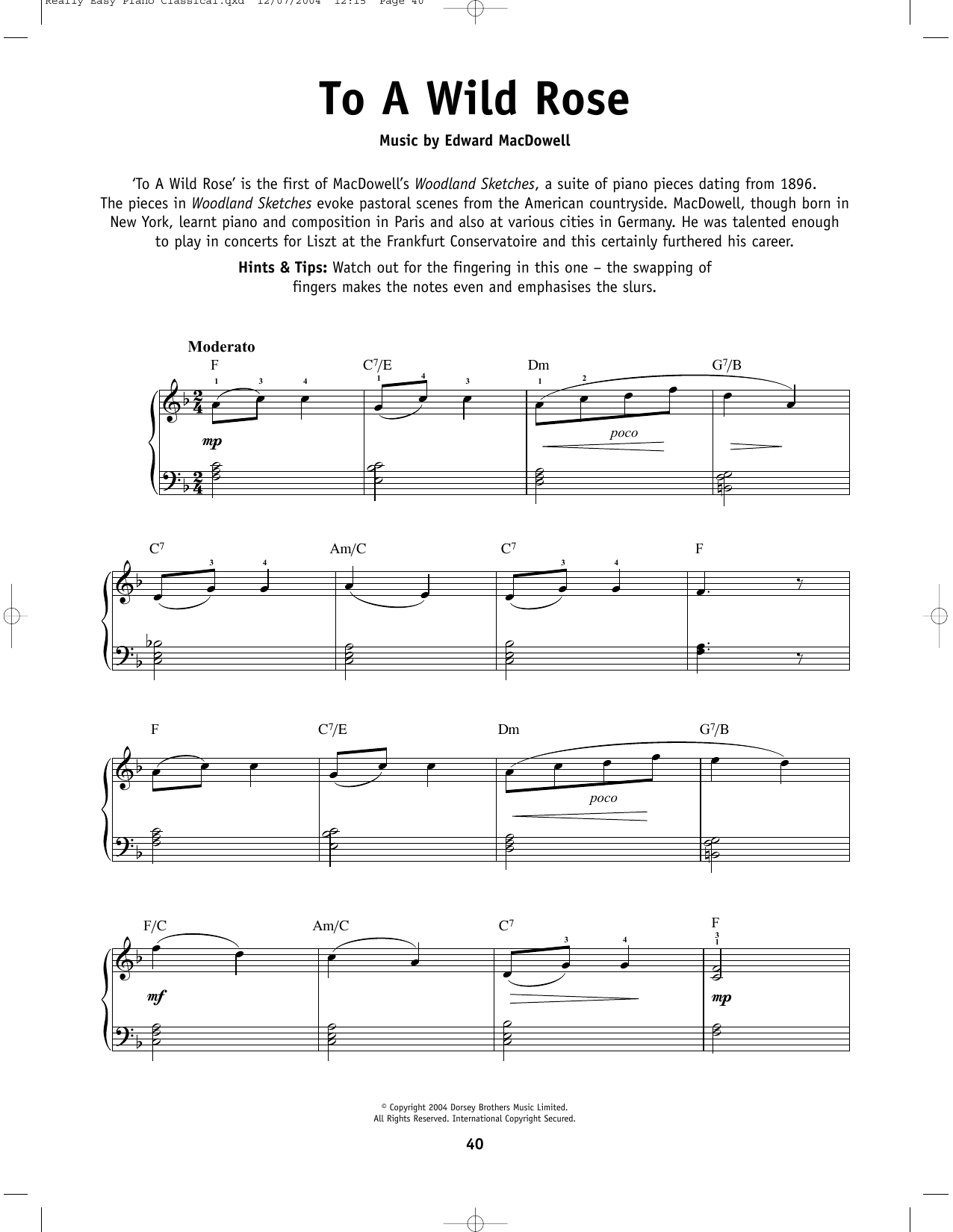 Product picture to: To A Wild Rose, Op. 51, No. 1