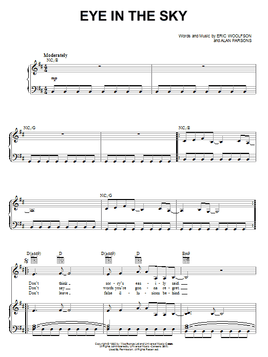 Produktgalerie: Seite 1 von 1 Eye In The Sky, Alan Parsons Project, Gesang, Gitarre, Klavier