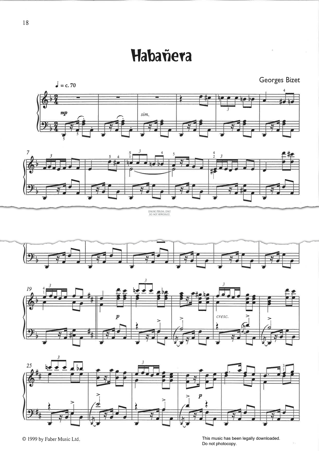 gallery: Habanera (from Carmen), Georges Bizet, Klavier